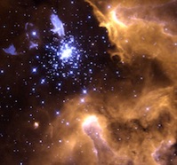 The young massive star cluster 
NGC 3603 (HST)