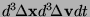 $d^3\!
{\Delta \bf x}d^3\!{\Delta \bf v}dt$