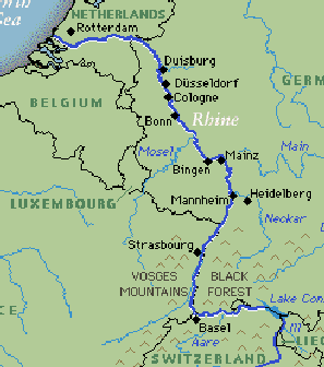 Map of the Rhine River