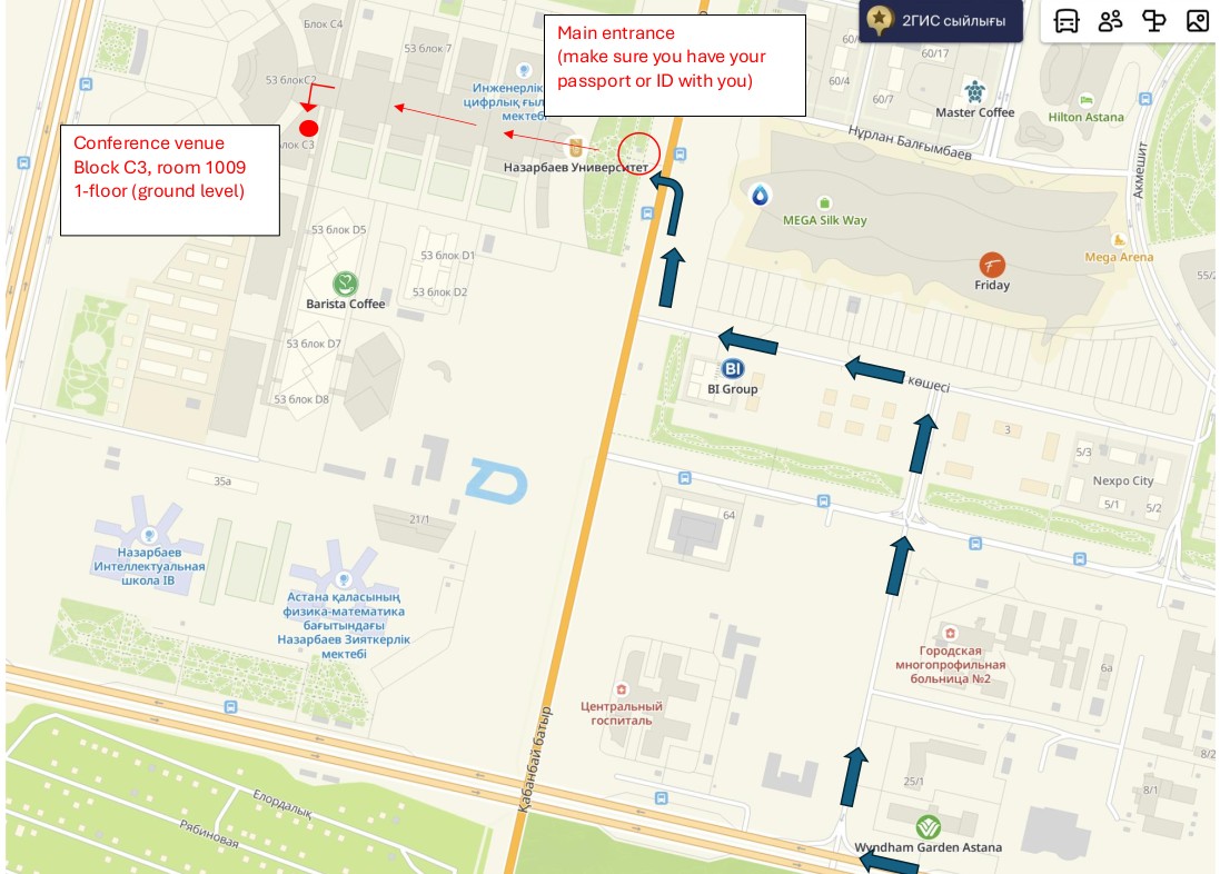 Campus Access Map from Hotel